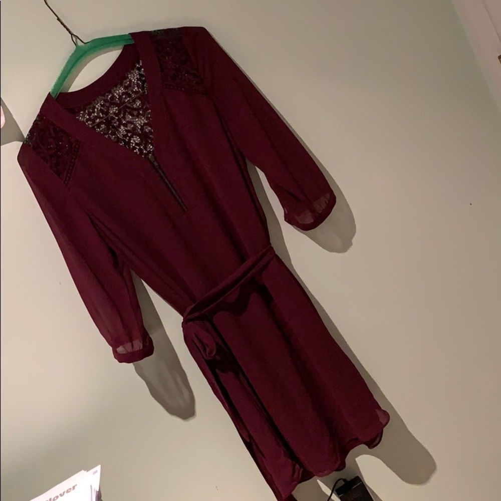 Burgundy dress lace
